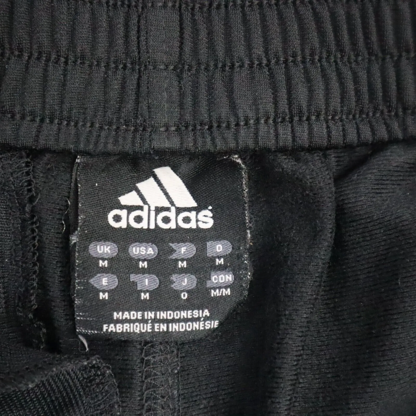 Adidas Track Pants Youth Boys Medium Black Jogging Pants Elastic Waist