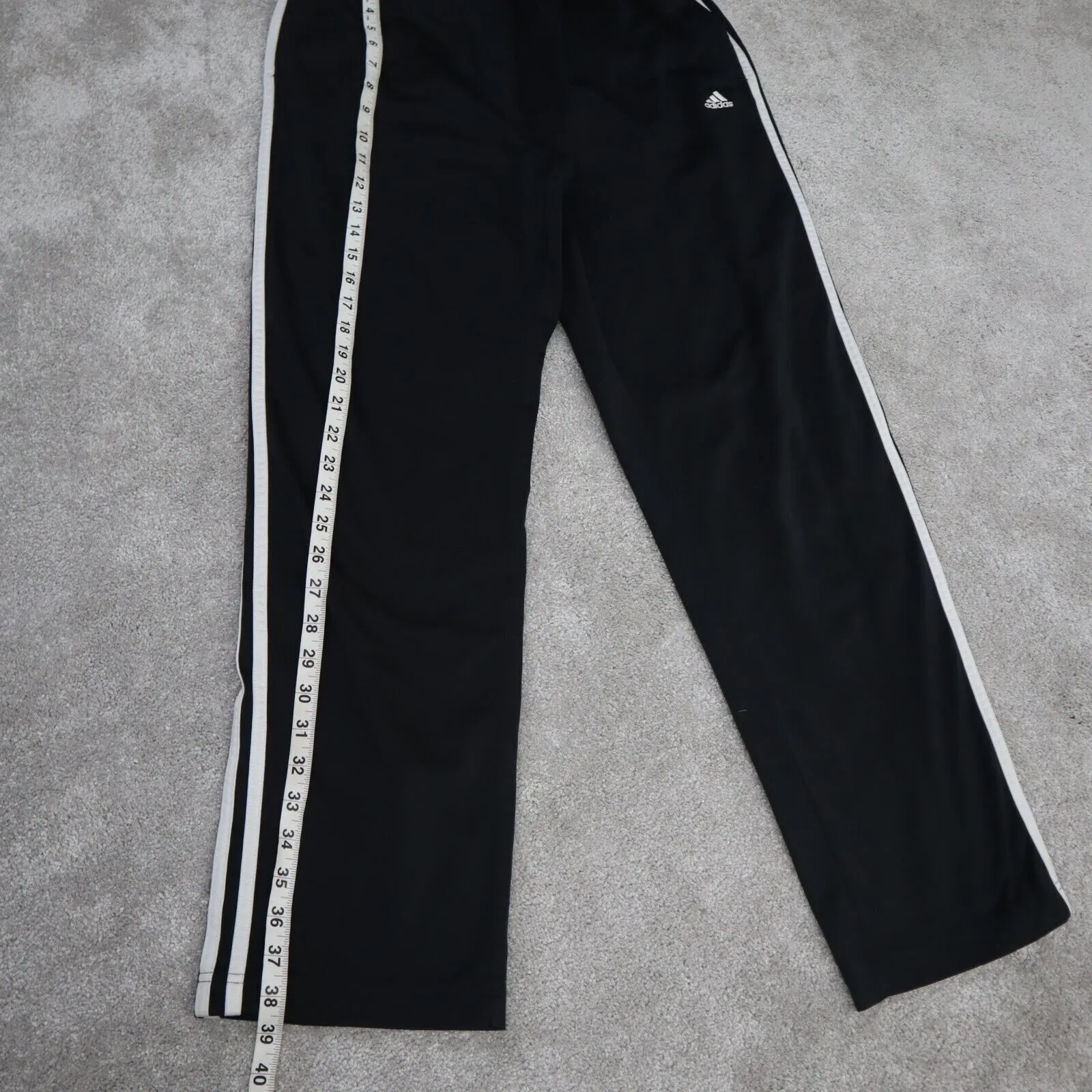 Adidas Track Pants Youth Boys Medium Black Jogging Pants Elastic Waist