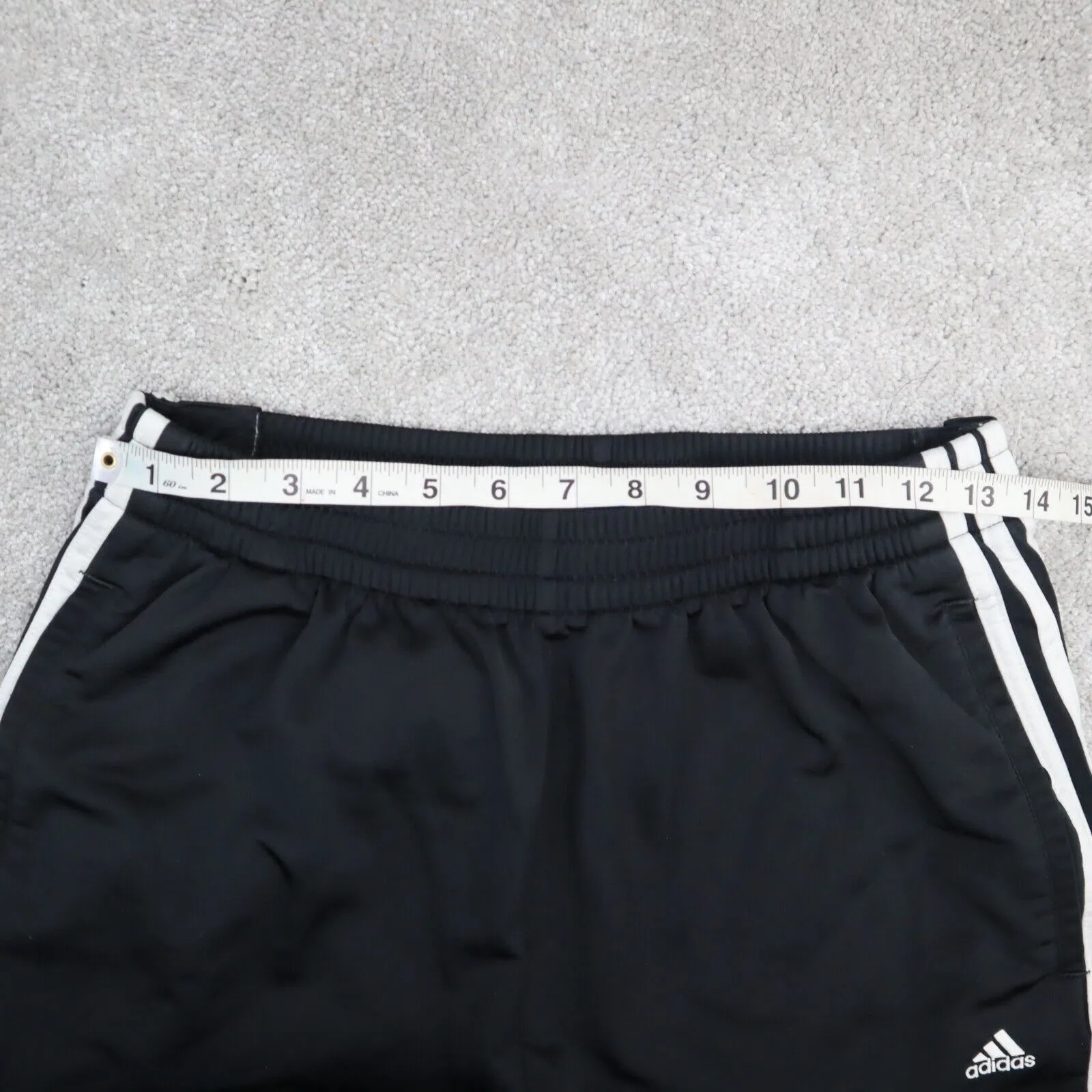 Adidas Track Pants Youth Boys Medium Black Jogging Pants Elastic Waist