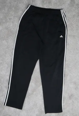 Adidas Track Pants Youth Boys Medium Black Jogging Pants Elastic Waist