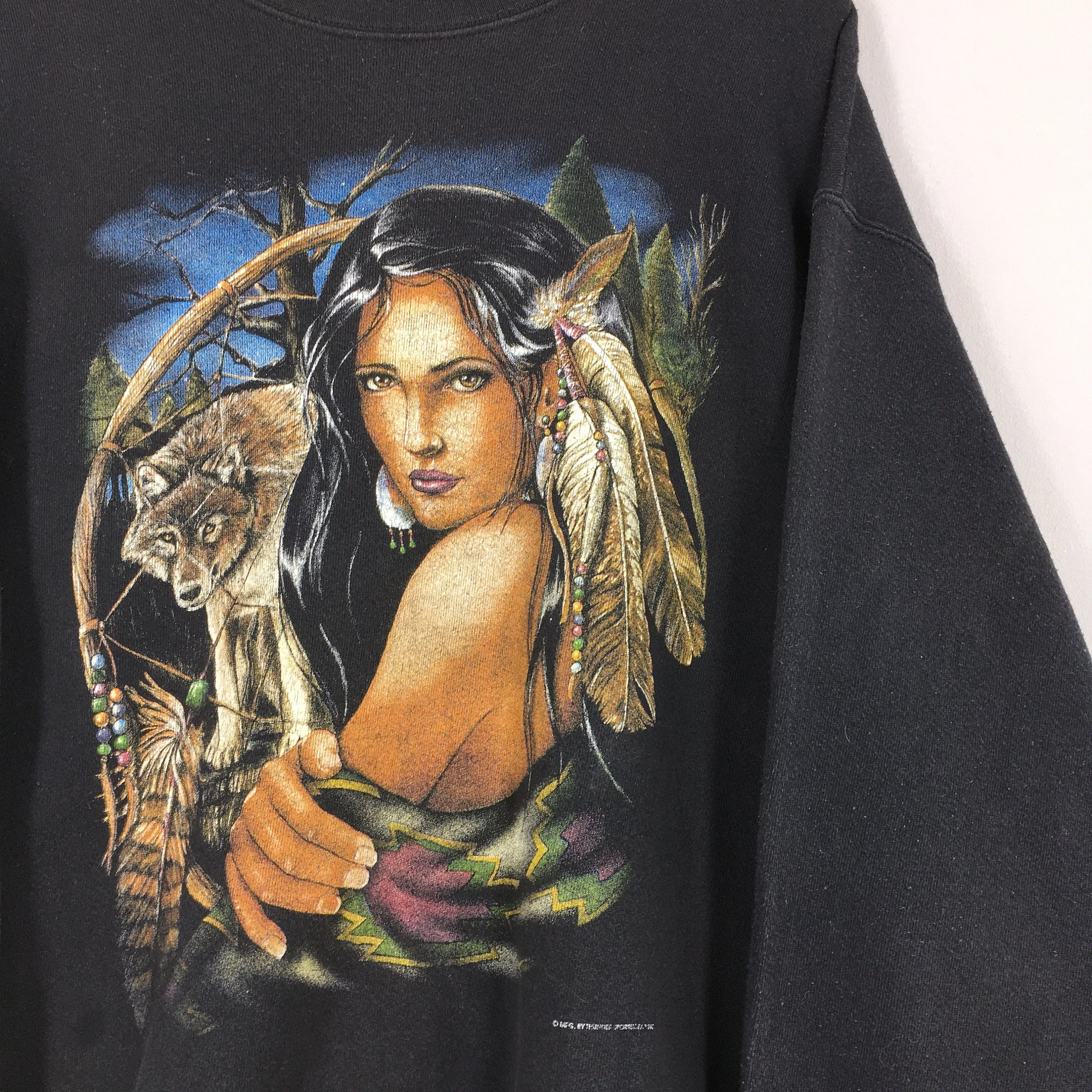 American Native Black Sweater Large