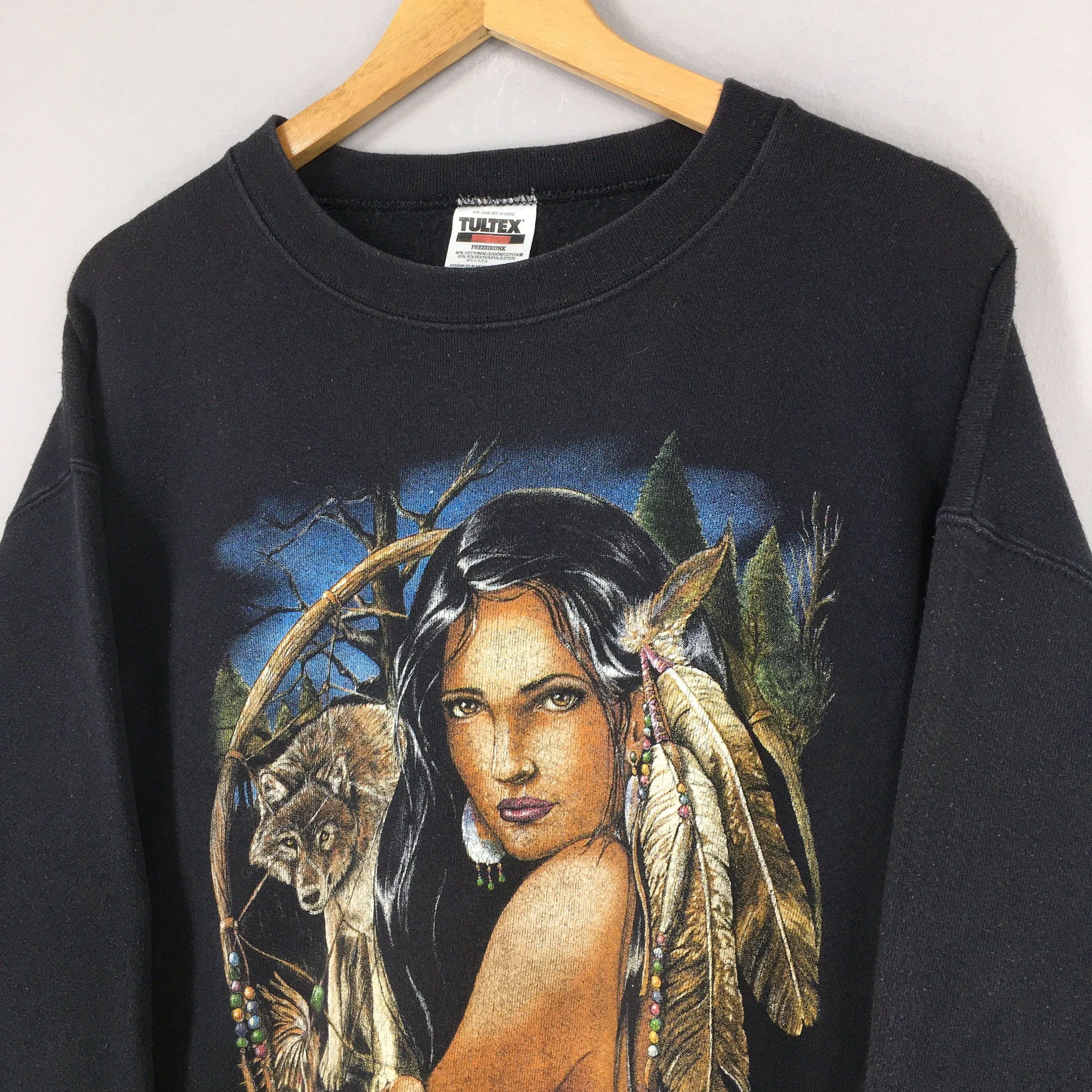 American Native Black Sweater Large