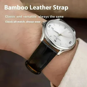 Bamboo Pattern Cow Leather Watch Strap Unisex