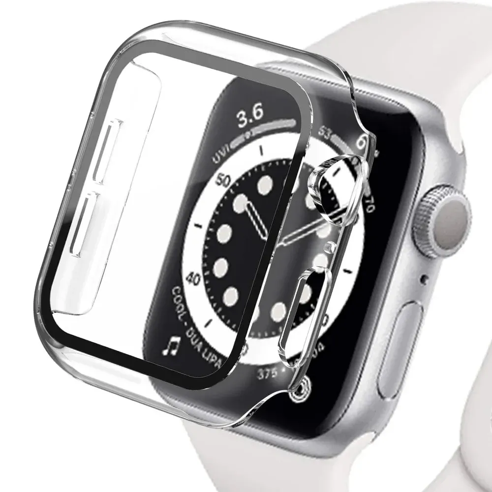 Bumper Cover Case with Tempered Glass For Apple Watch serie 9 4 5 6 SE 7 8 - 45mm 41mm 44mm 40mm 42mm