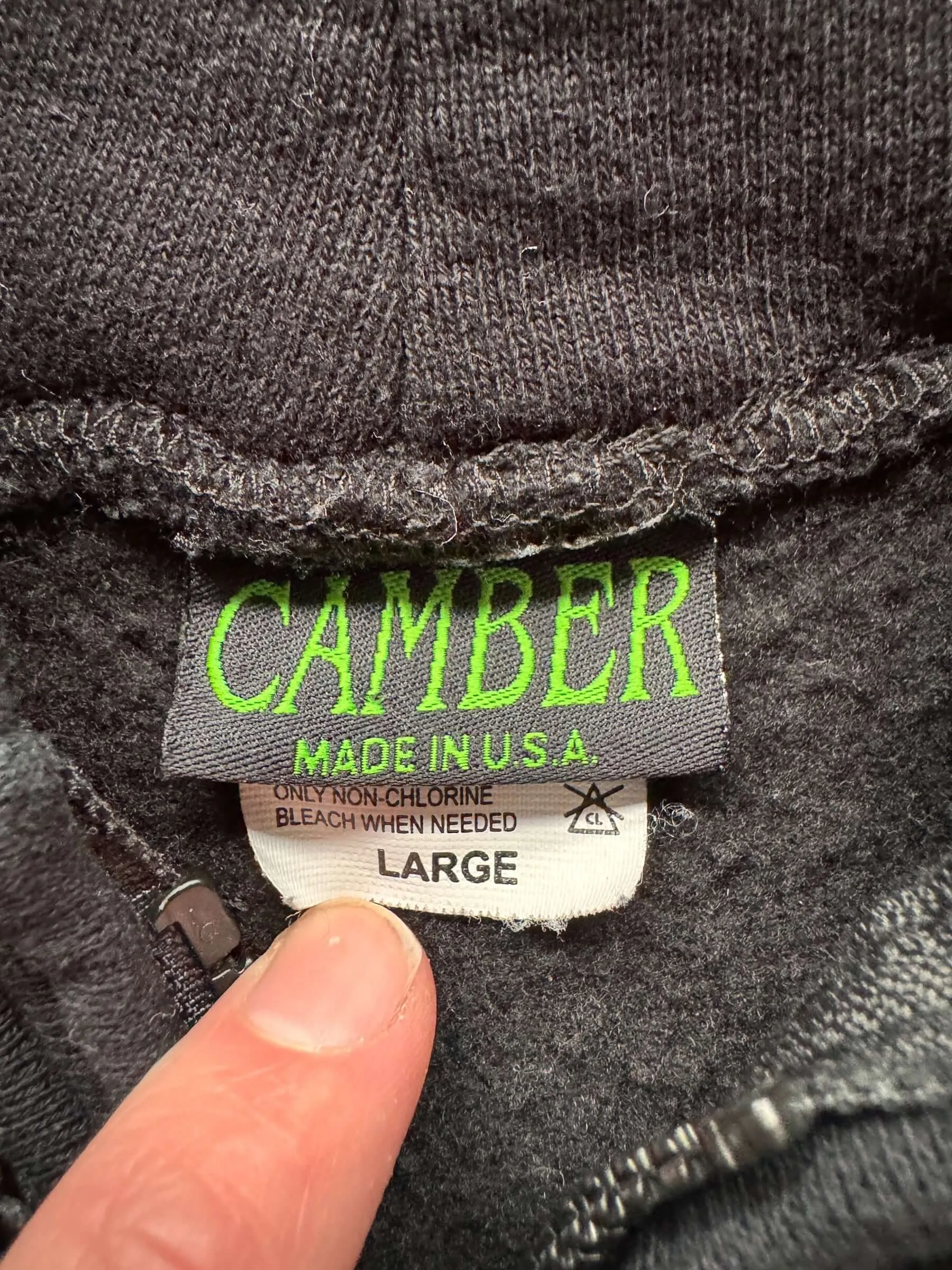 Camber Black Zip-Up Hoodie SZ L