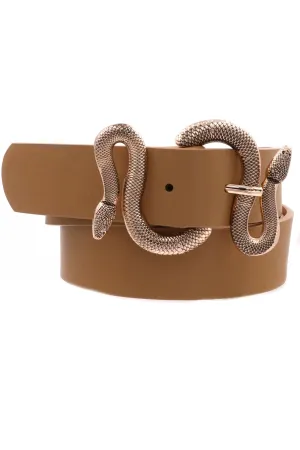Faux Snake Buckle Belt
