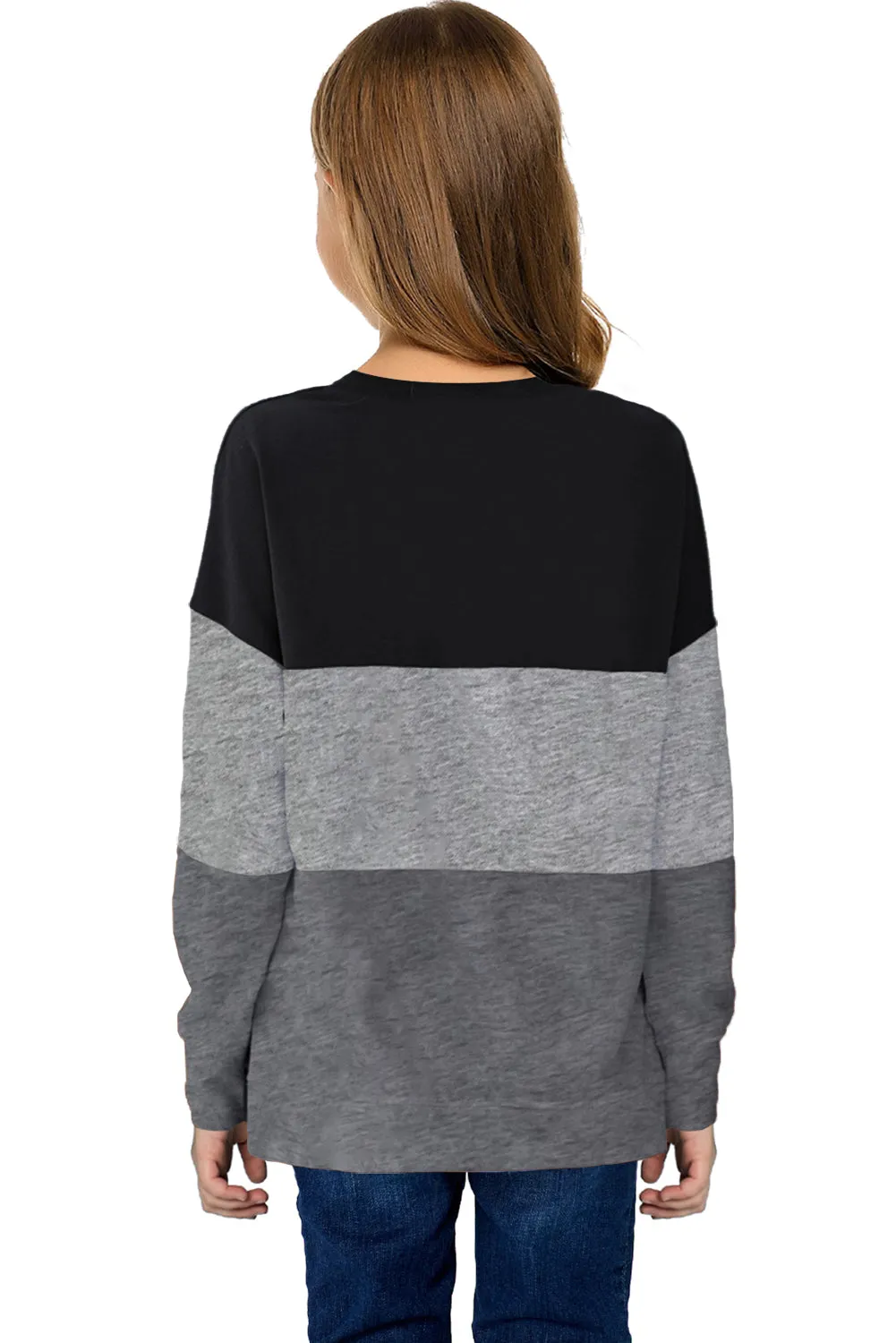 Girls Colorblock Crewneck Sweatshirt
