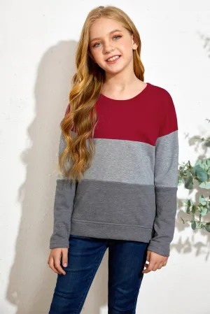 Girls Colorblock Crewneck Sweatshirt
