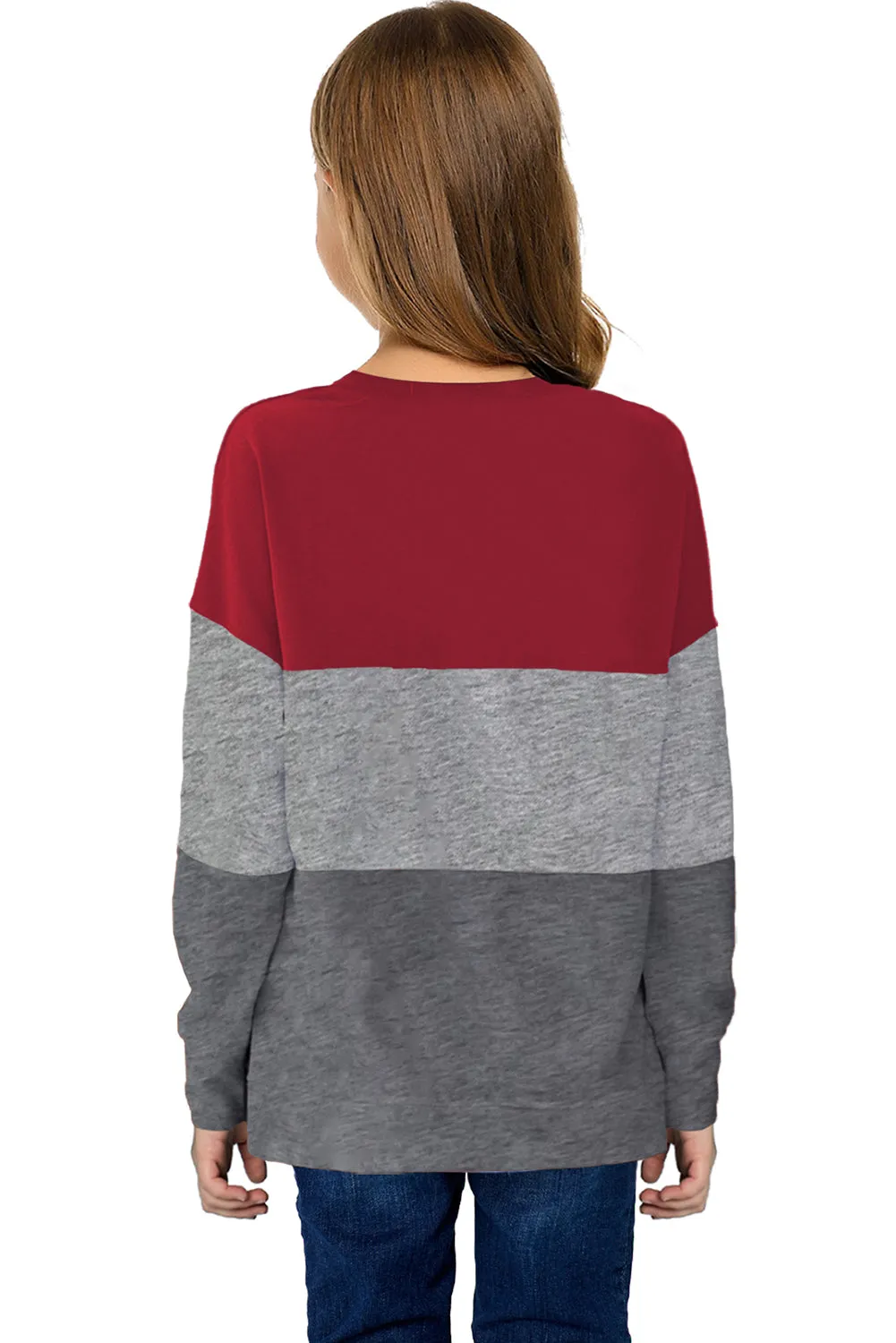 Girls Colorblock Crewneck Sweatshirt