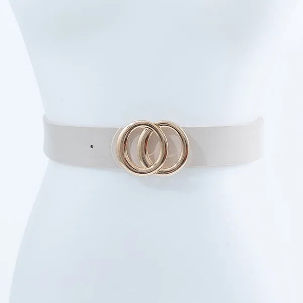 Gold Double Circle Belt Black or Ivory