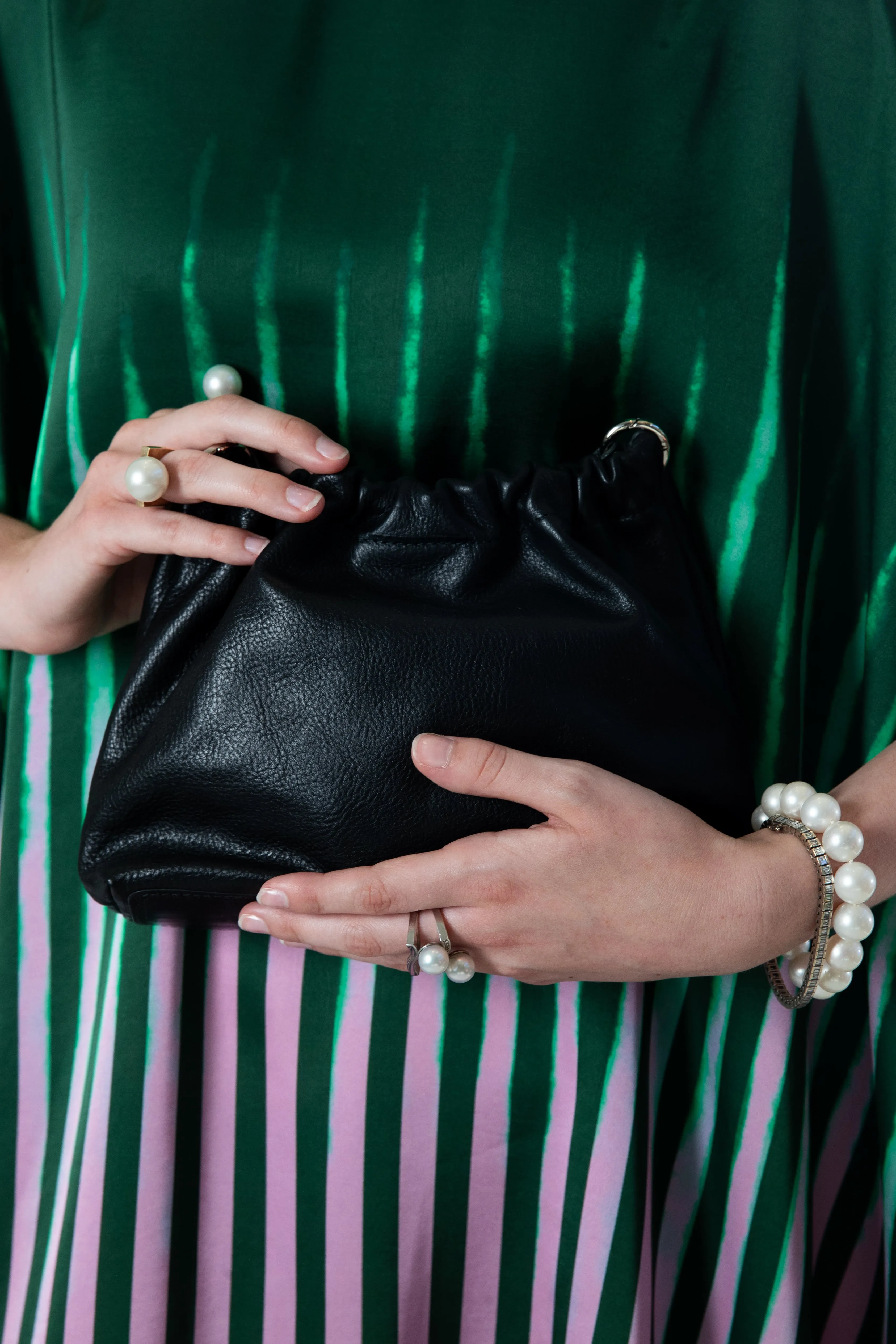 Harpers Emporium Gathered Bag Short in Black