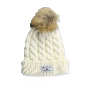 Hello Stranger Pom Pom Beanie - Off White