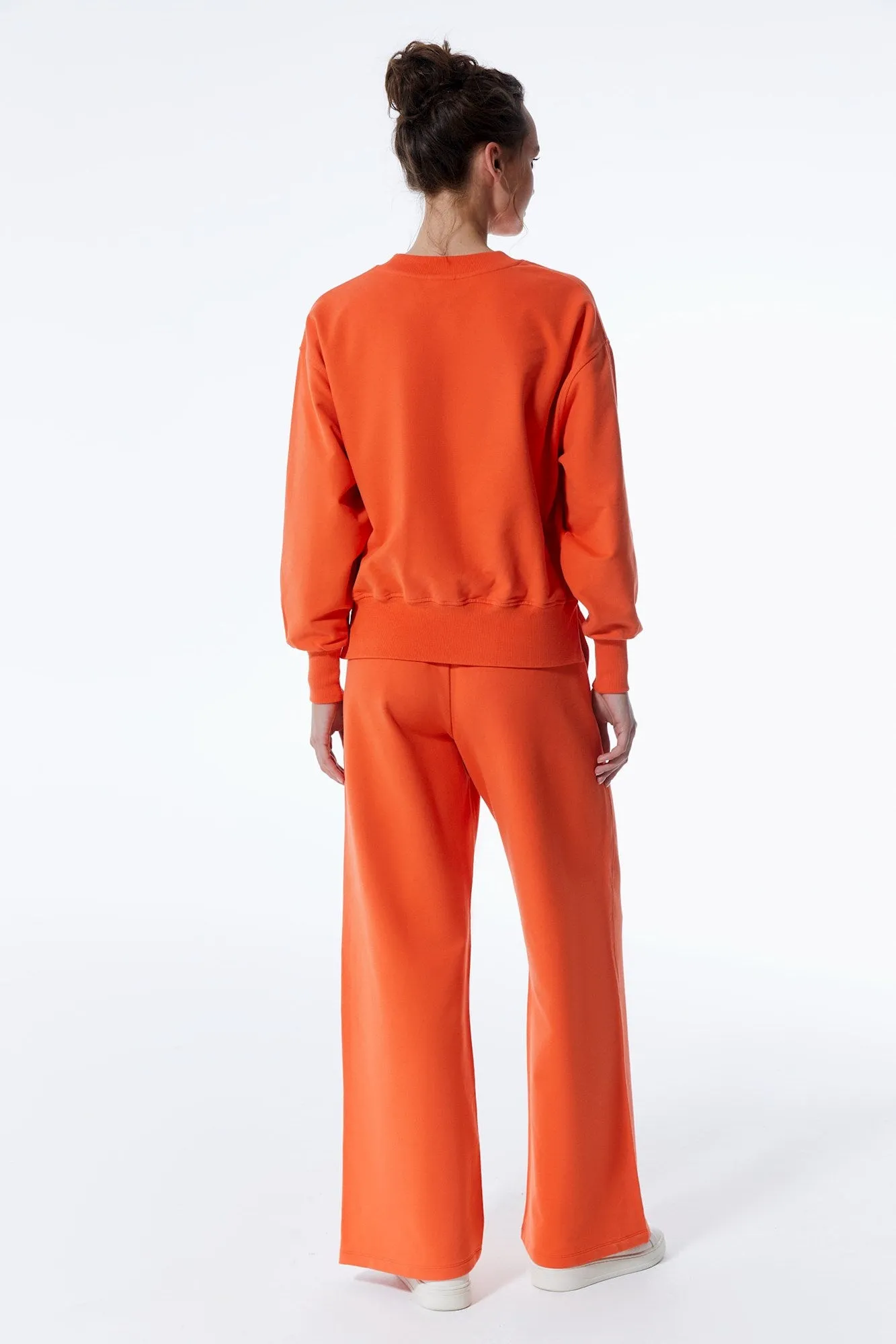 Lea - Elastic Waist Pants - Orange