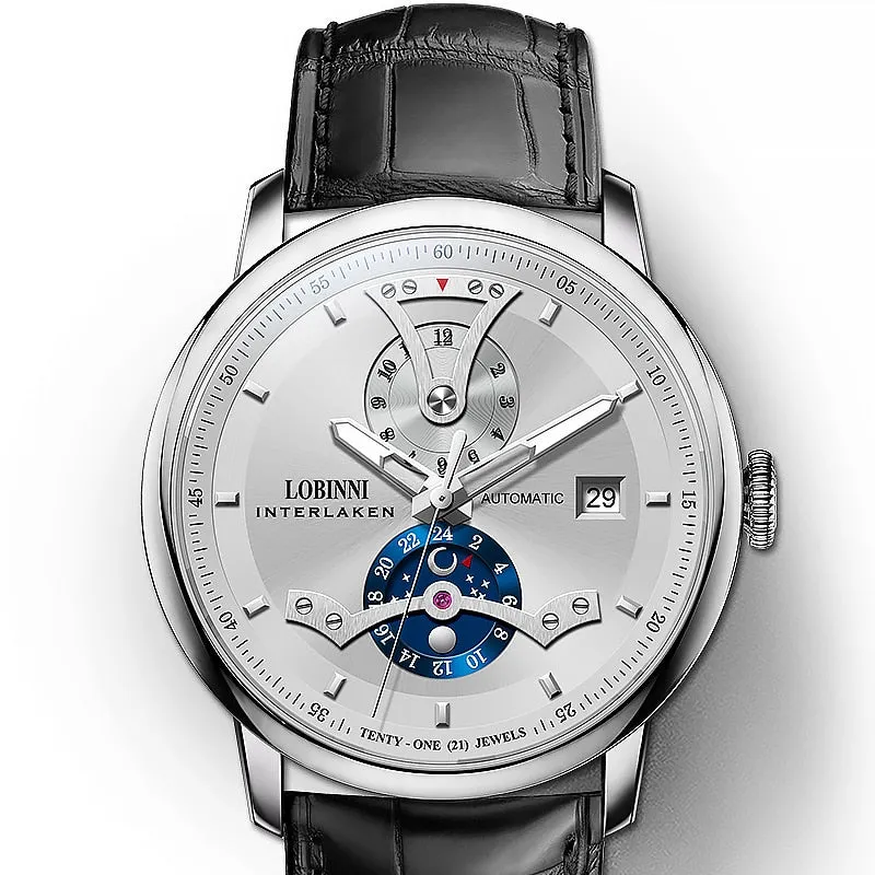 Lobinni Limited Edition Mechanical Watch: Luxurious Timepiece with Automatic Movement and 316L Stainless Steel Construction