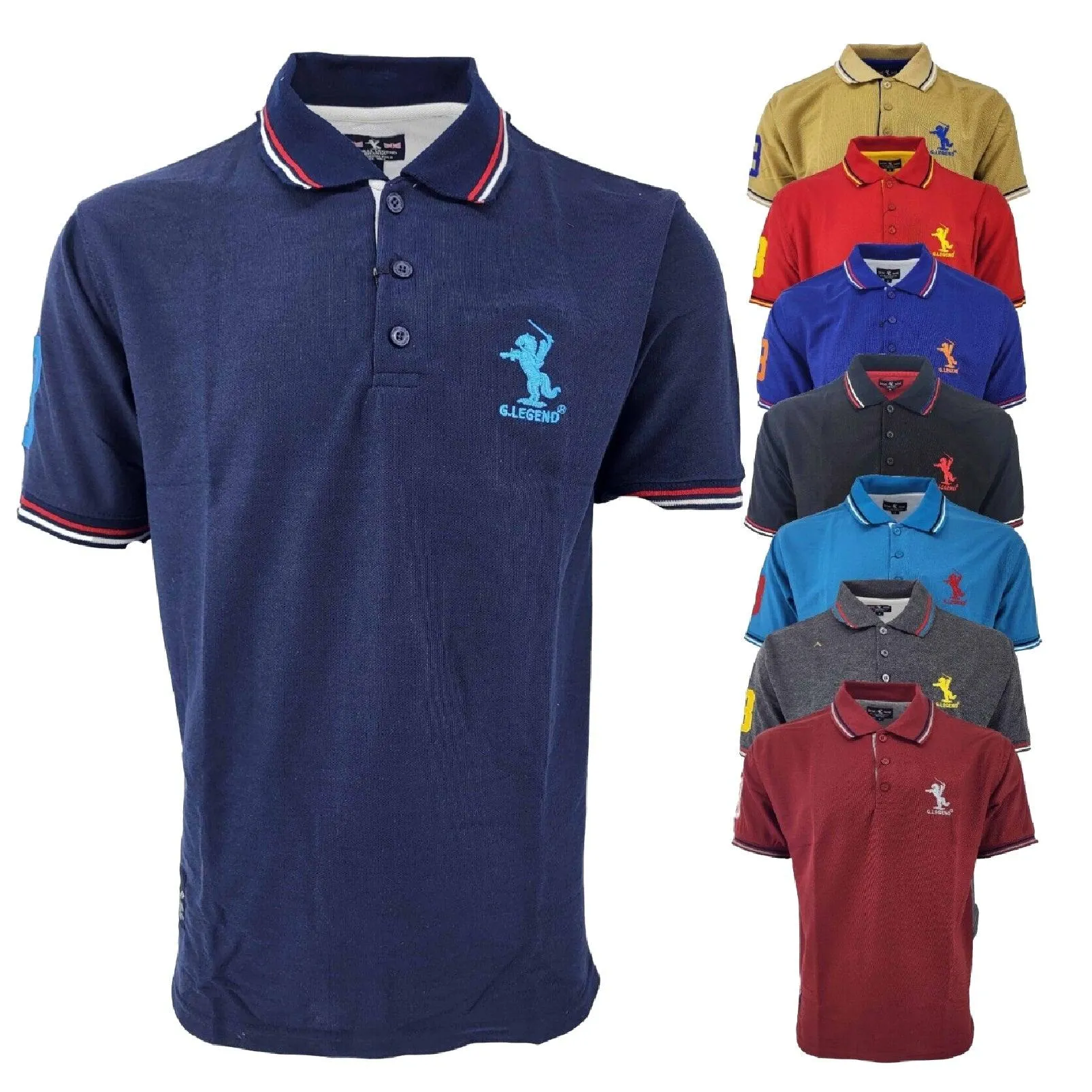 Mens Polo Shirt T-Shirt Top Tee Men Short Sleeve Tops Contrast Colours S M L XL XXL