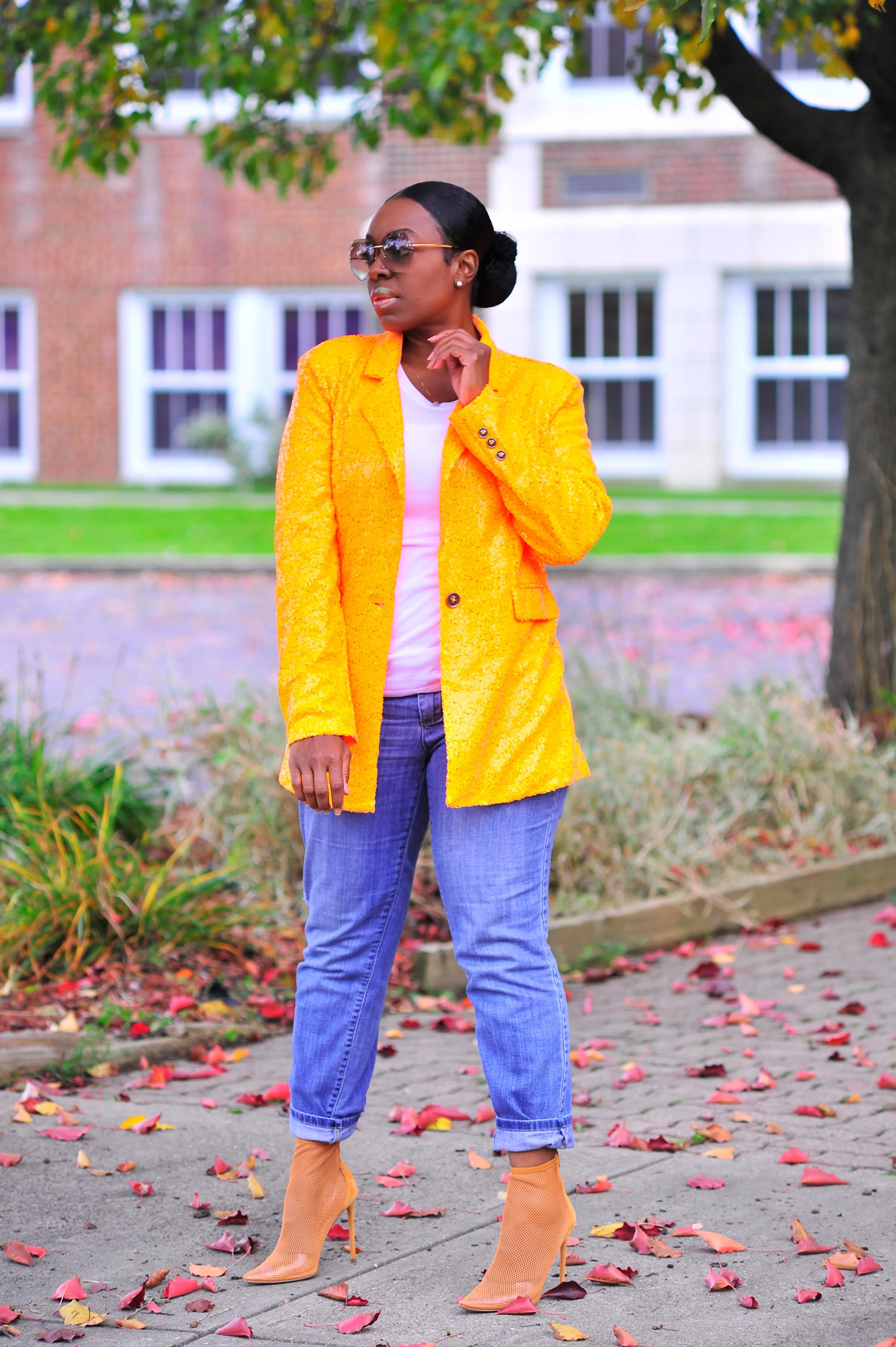 Orange Sequin Blazer