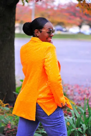 Orange Sequin Blazer