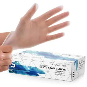 Powder Free Disposable Vinyl Gloves - Clear