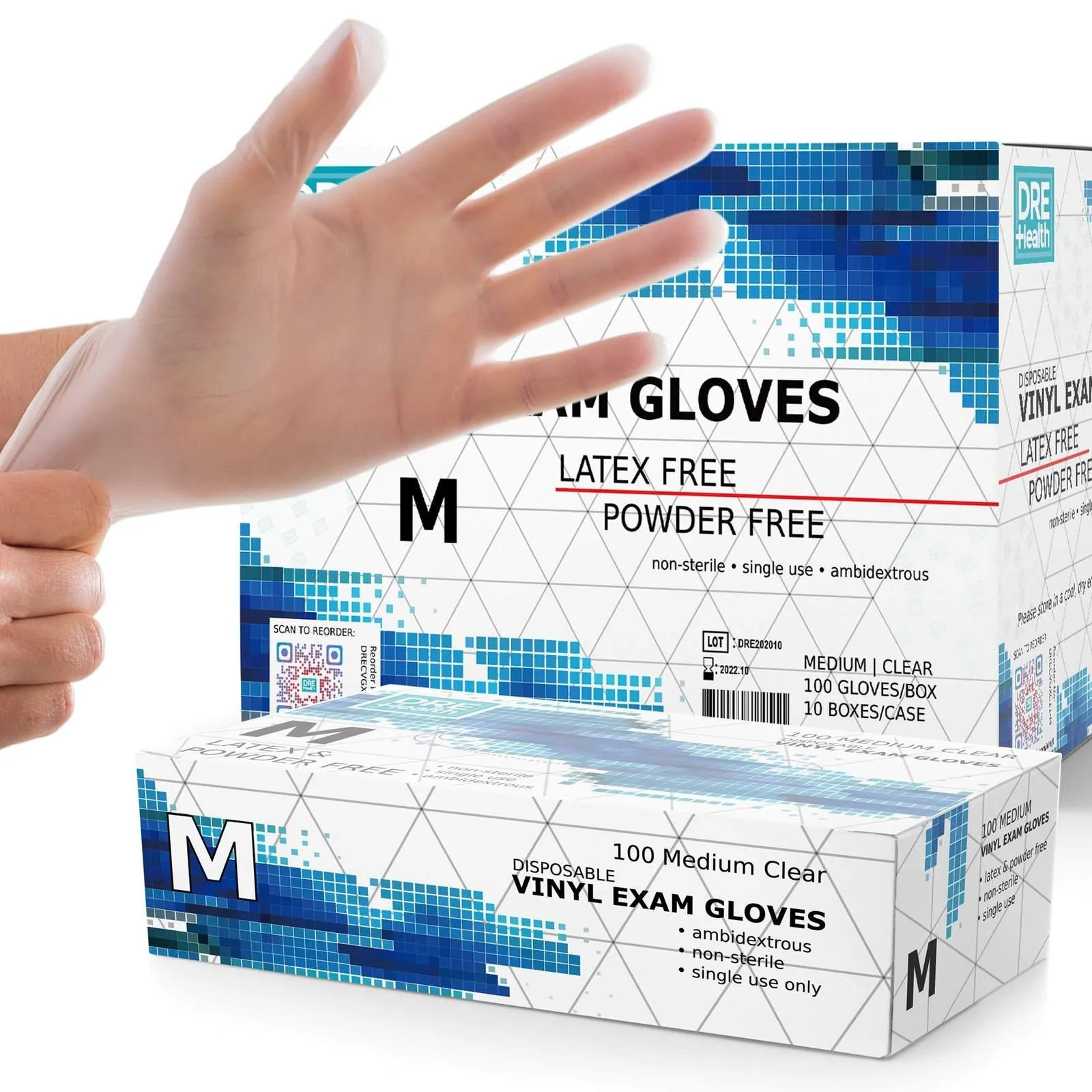 Powder Free Disposable Vinyl Gloves - Clear