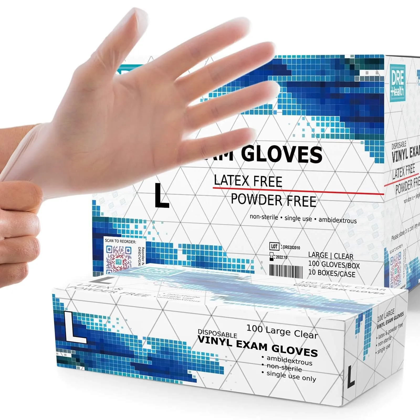 Powder Free Disposable Vinyl Gloves - Clear