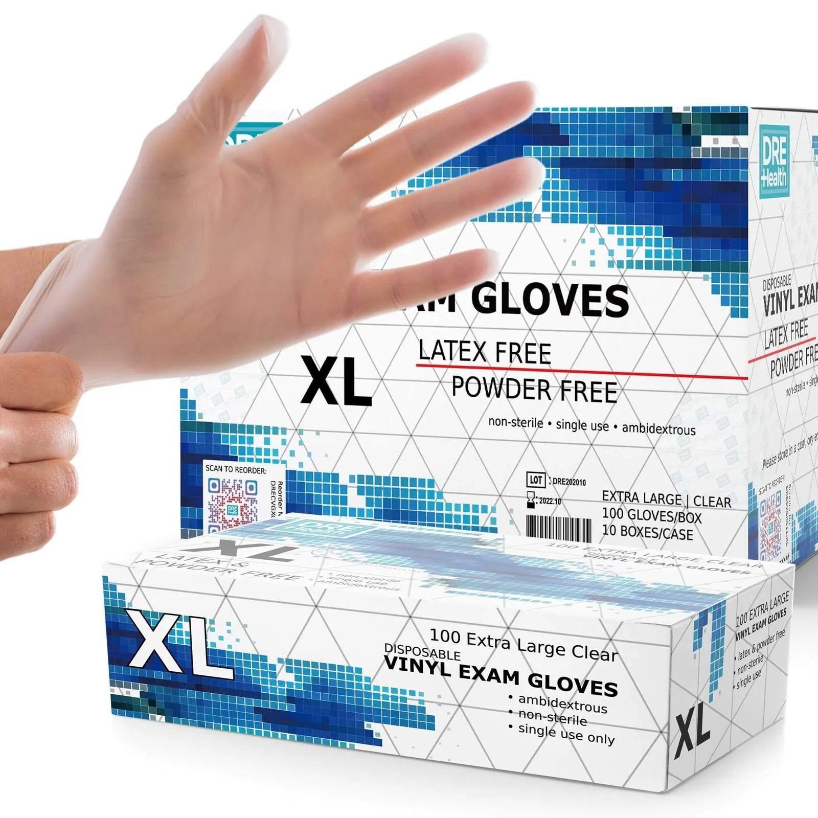 Powder Free Disposable Vinyl Gloves - Clear