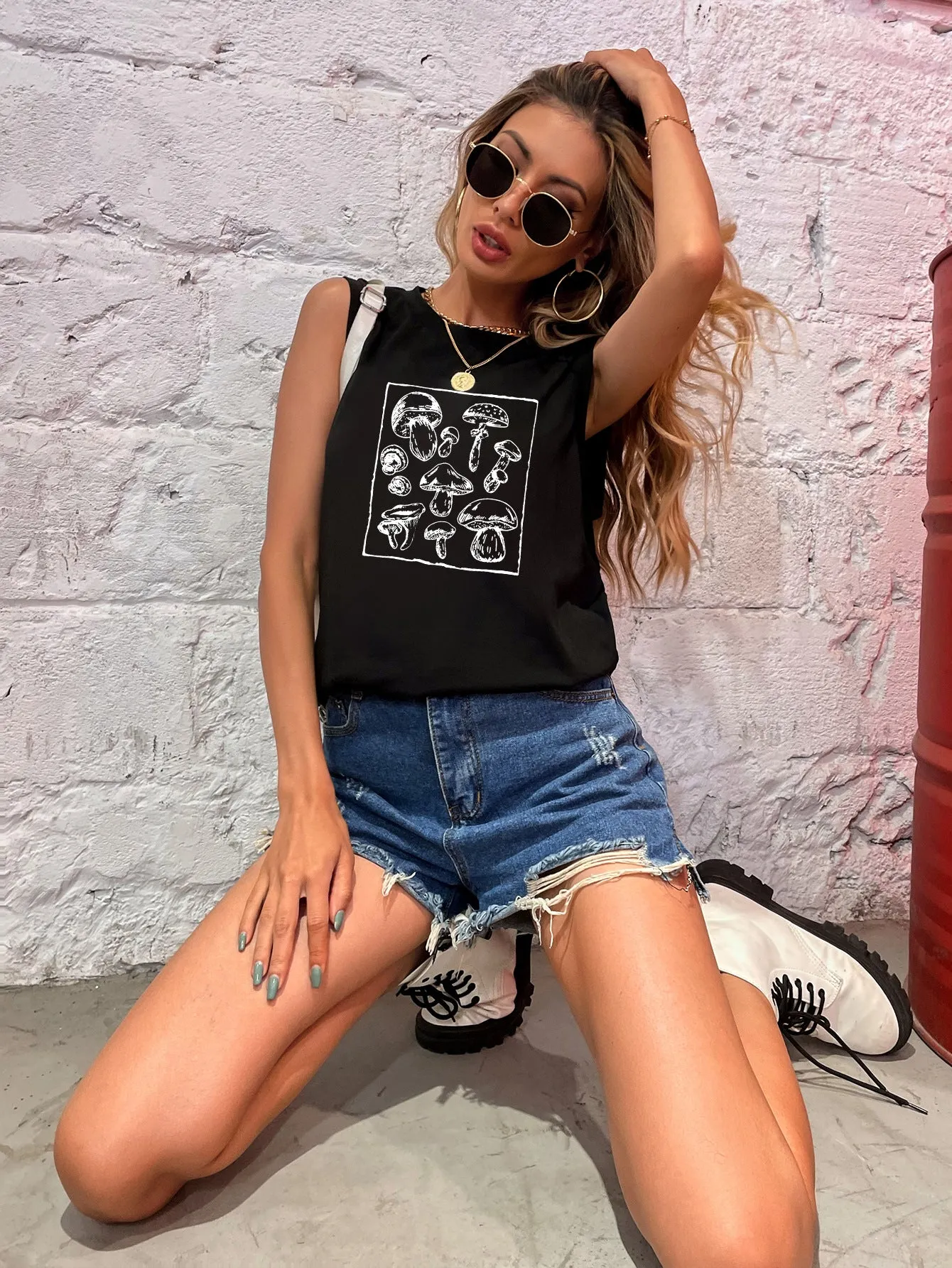Slim Simple Casual Street Oversized Print T Shirt