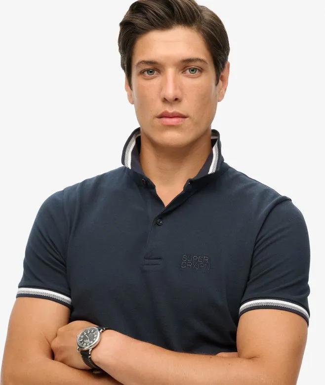 Superdry Sportswear Relaxed Tipped Polo Shirt - Eclipse Navy
