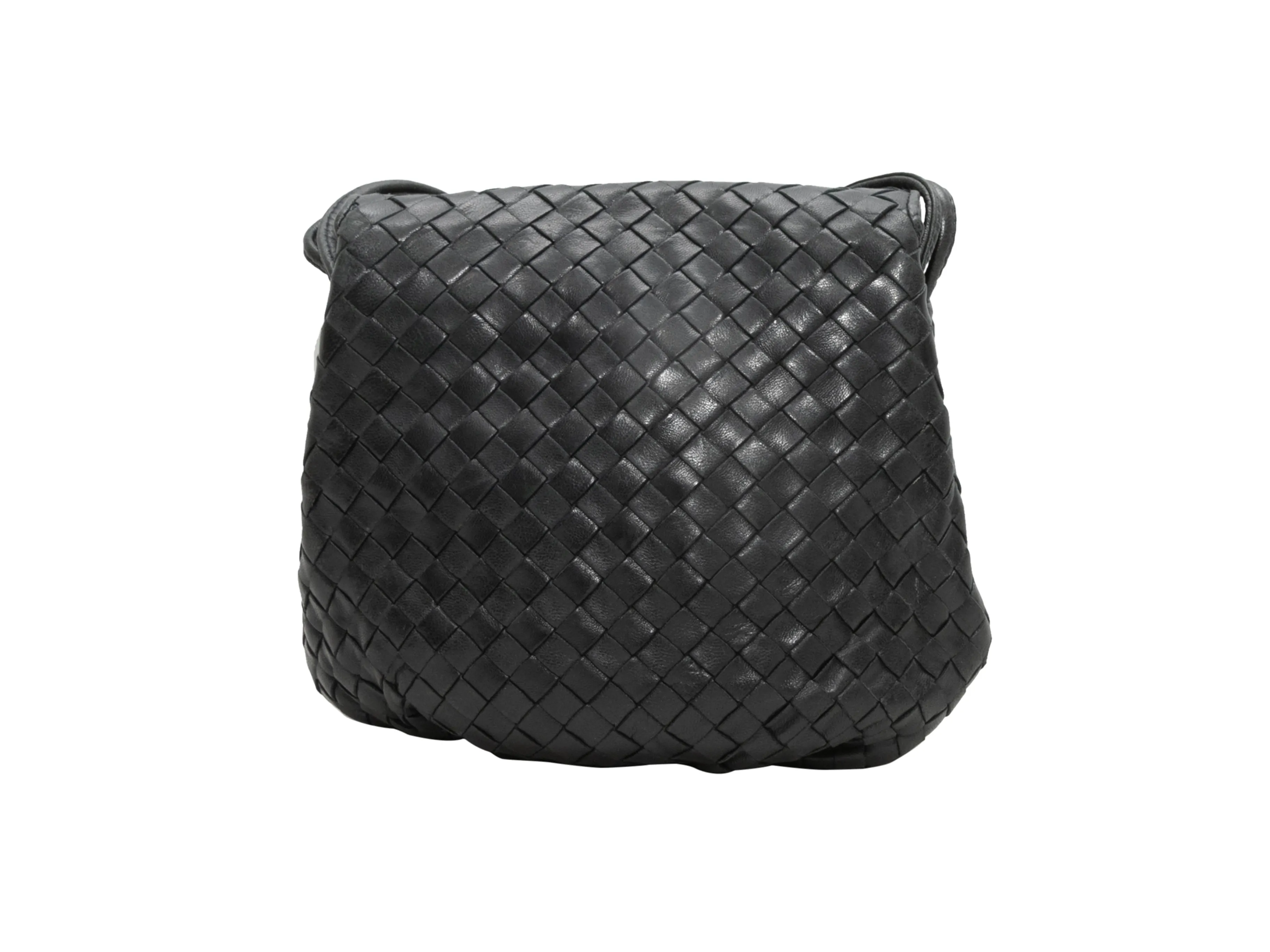 Vintage Black Bottega Veneta Intrecciato Crossbody Bag