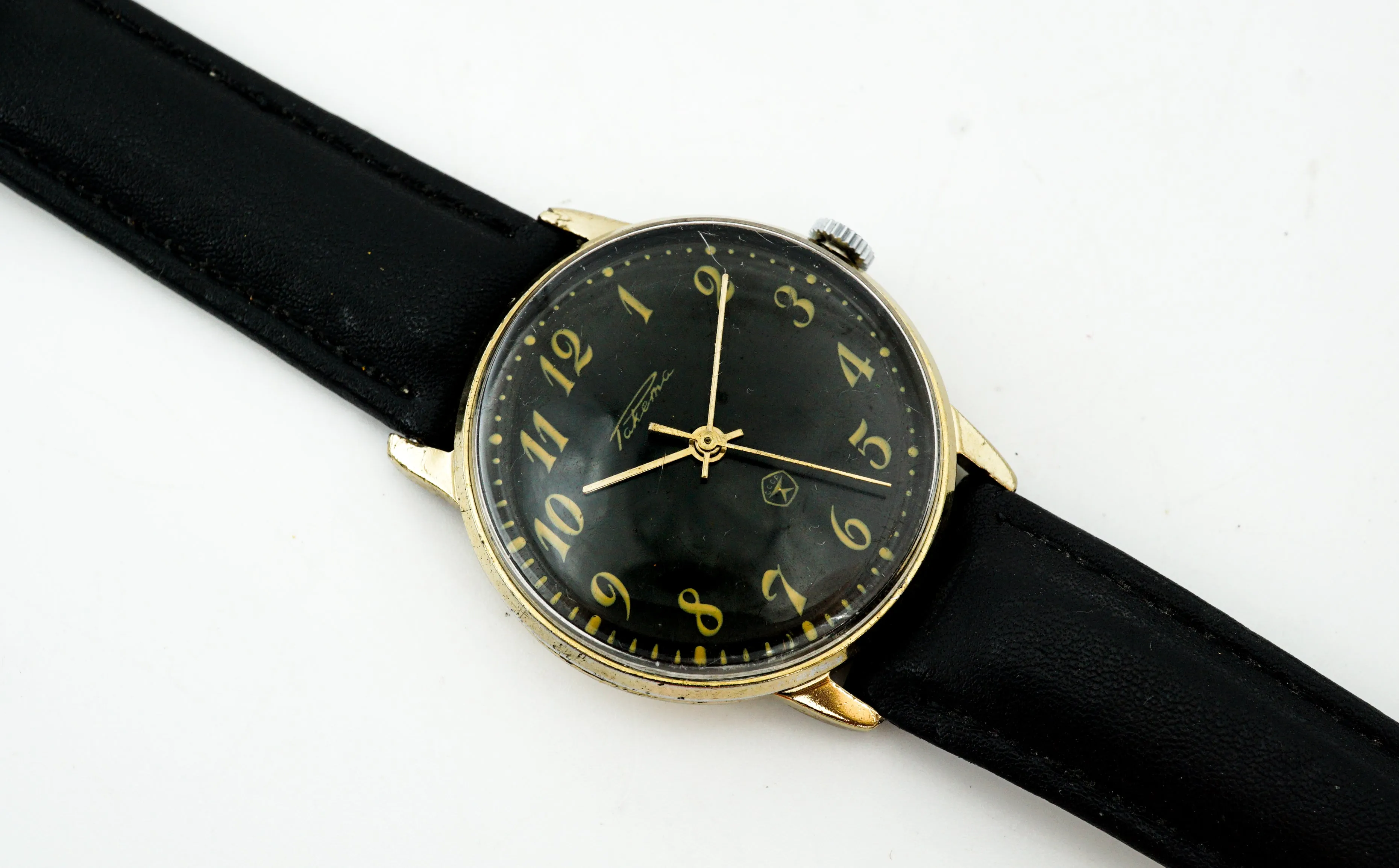 Vintage mechanical Raketa 2609.HA soviet wristwatch black dial