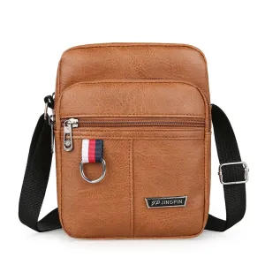Vintage-Style PU Leather Crossbody Travel Sling Bag