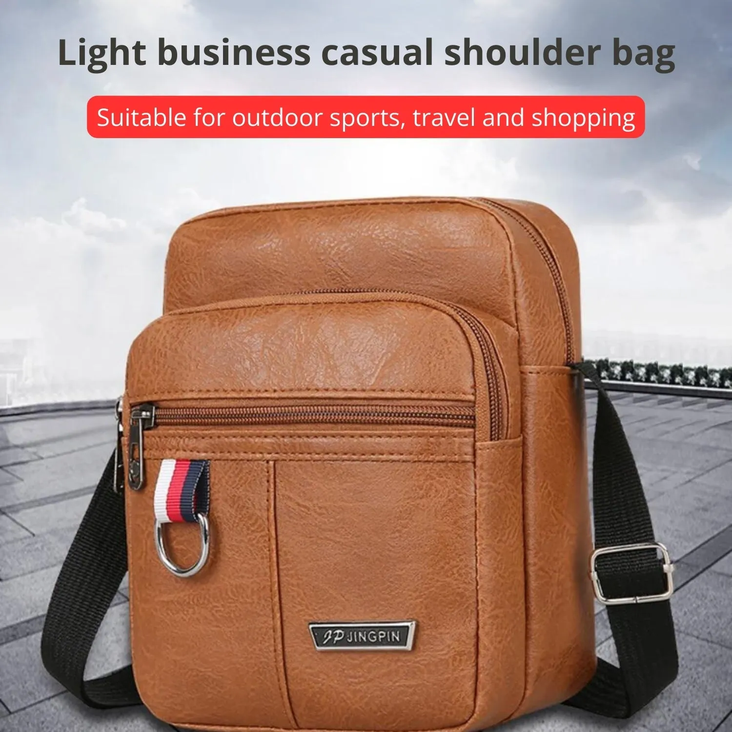 Vintage-Style PU Leather Crossbody Travel Sling Bag